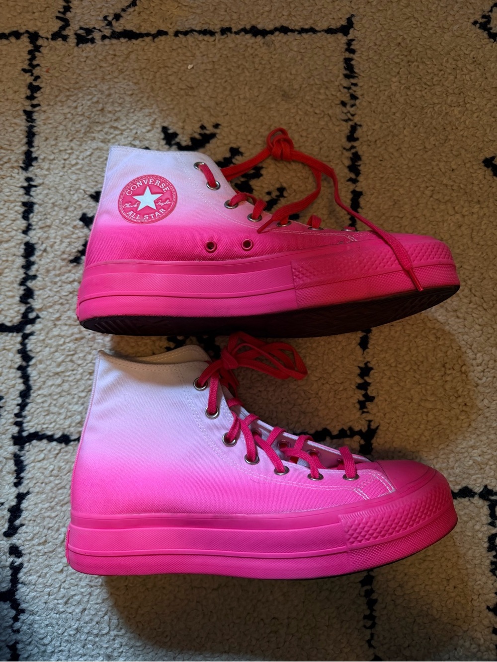 Converse Kids High-Top Sneakers in Pink Gradient